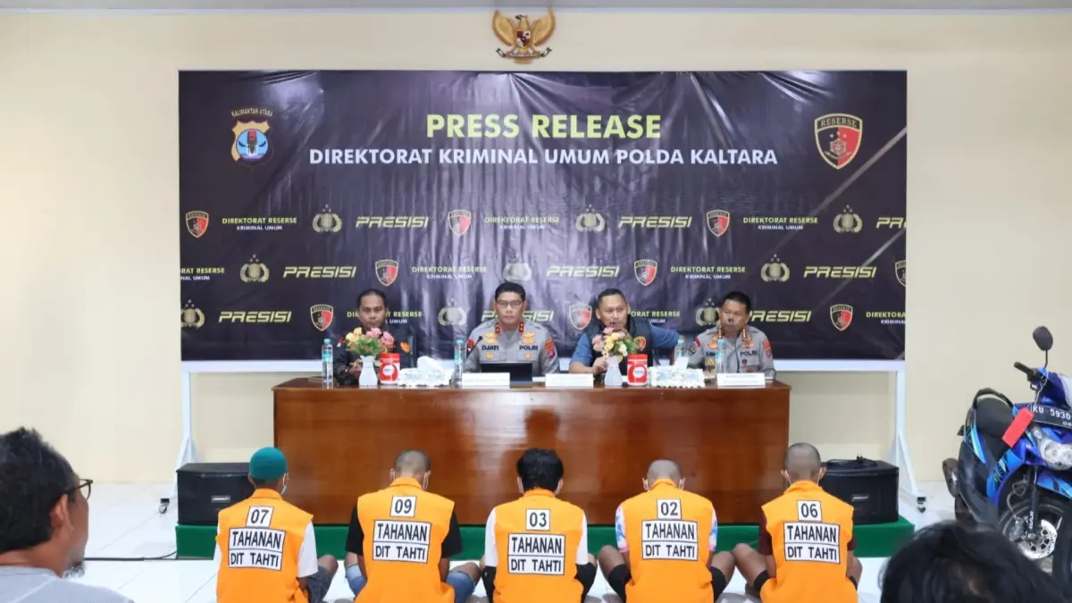 PENGUNGKAPAN KASUS: Sepanjang Januari hingga Mei 2026, Polda Kaltara berhasil mengungkap 58 kasus tindak pidana pencurian. (POLDA KALTARA)