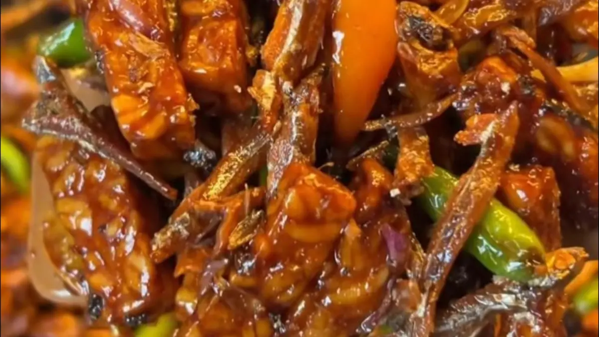 Potret tempe orek teri pedas manis yang renyah. (Instagram: @alifa.frh)