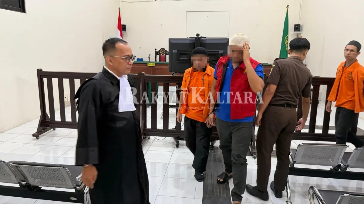 SIDANG TPPU: Terdakwa Bagong saat jalani sidang di Pengadilan Negeri Tarakan. (HRK)