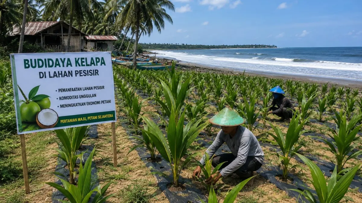 KELAPA JADI UNGGULAN: Dinas Perkebunan terus berupaya dalam meningkatkan sekotor perkebunan kelapa di wilayah pesisir Berau.&nbsp;