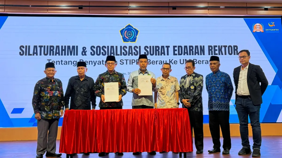 INTEGRITAS KAMPUS: UMB menggelar sosialisasi dan silaturahmi terkait penyatuan STIPER Berau ke dalam UMB di Ballroom Hotel SM Tower, Tanjung Redeb, Selasa (30/6). (IZZA/BP)