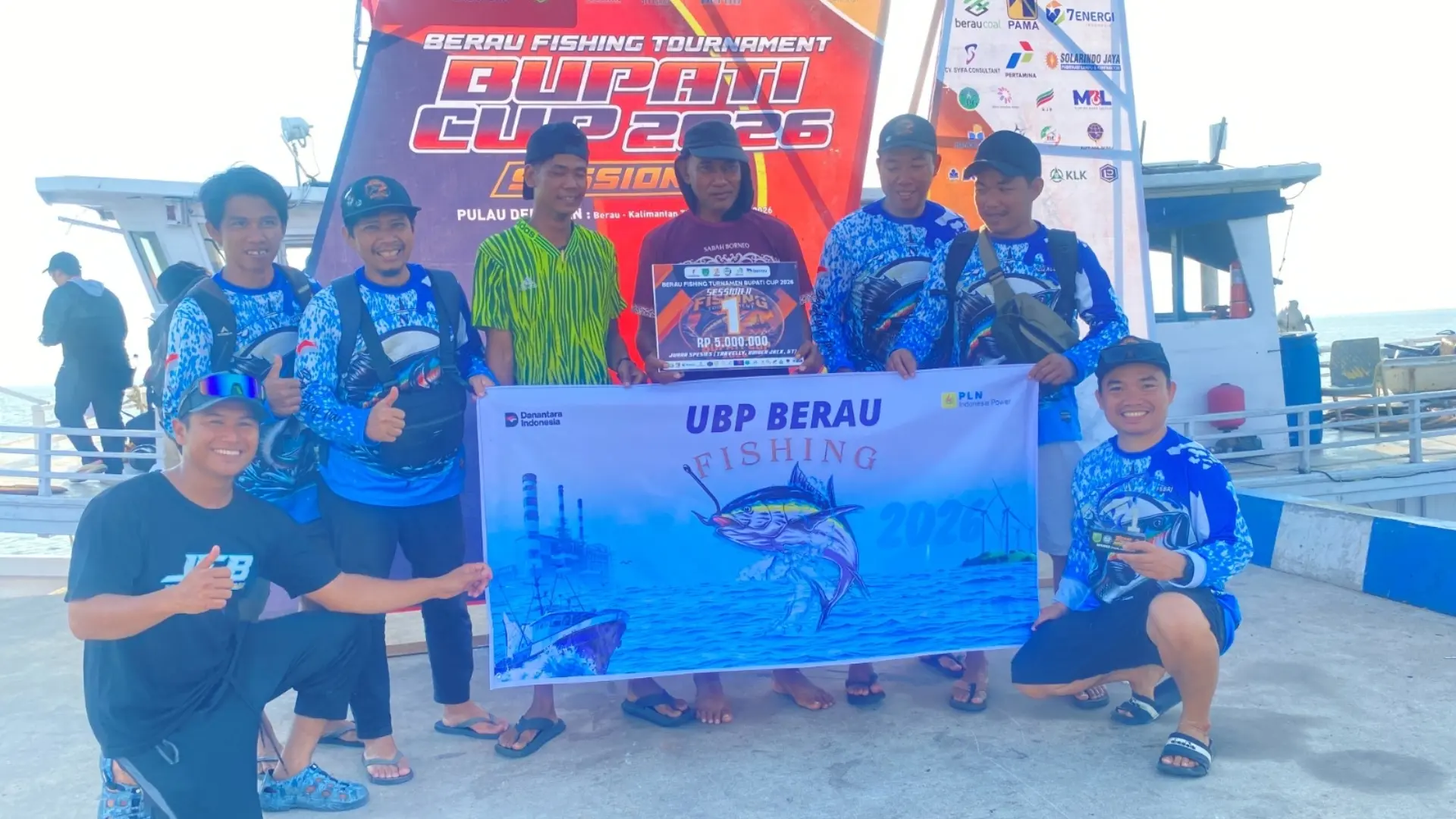 Tim PLN Indonesia Power UBP Berau saat mengikuti ajang Bupati Cup Fishing Tournament 2026 Session II.
