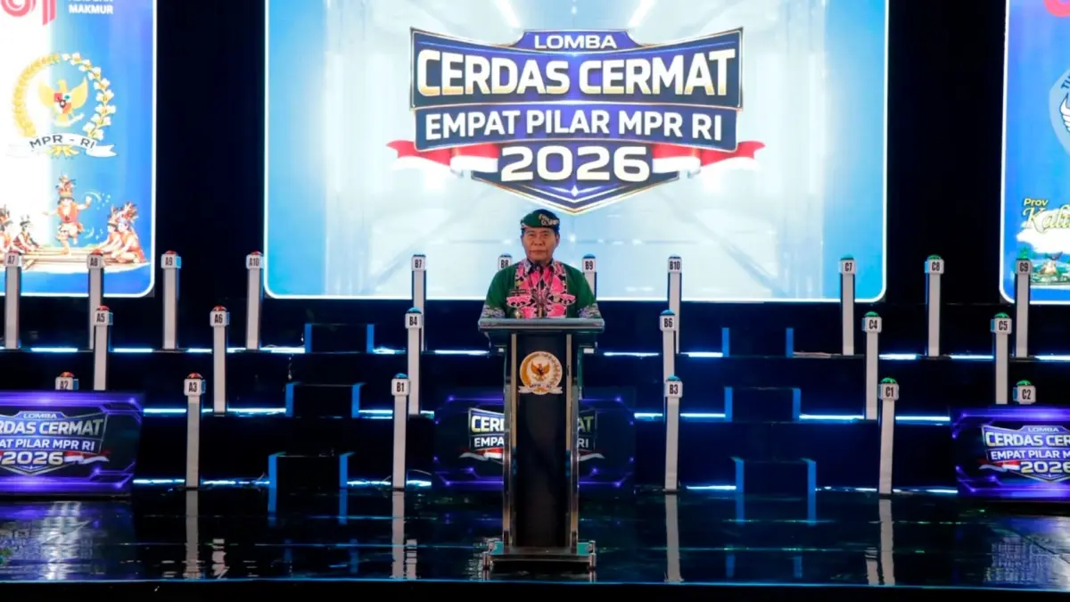 WAWASAN KEBANGSAAN: Gubernur Kaltara Zainal A. Paliwang, membuka Lomba Cerdas Cermat Empat Pilar MPR RI Tingkat Provinsi Kaltara Tahun 2026 di Hotel Tarakan Plaza, Sabtu (25/7). (DKISP KALTARA)