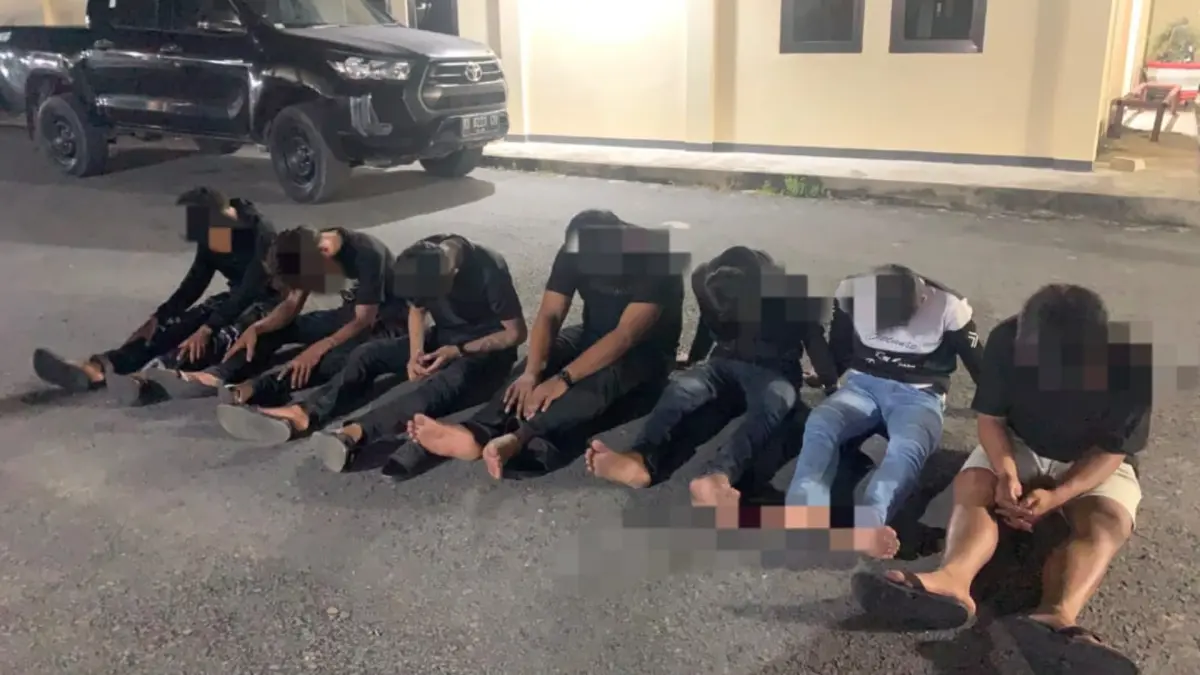 BALAP LIAR: Beberapa anak di bawah umur diamankan polisi usai melaksanakan aksi balap liar. (POLRES TARAKAN UNTUK HRK)