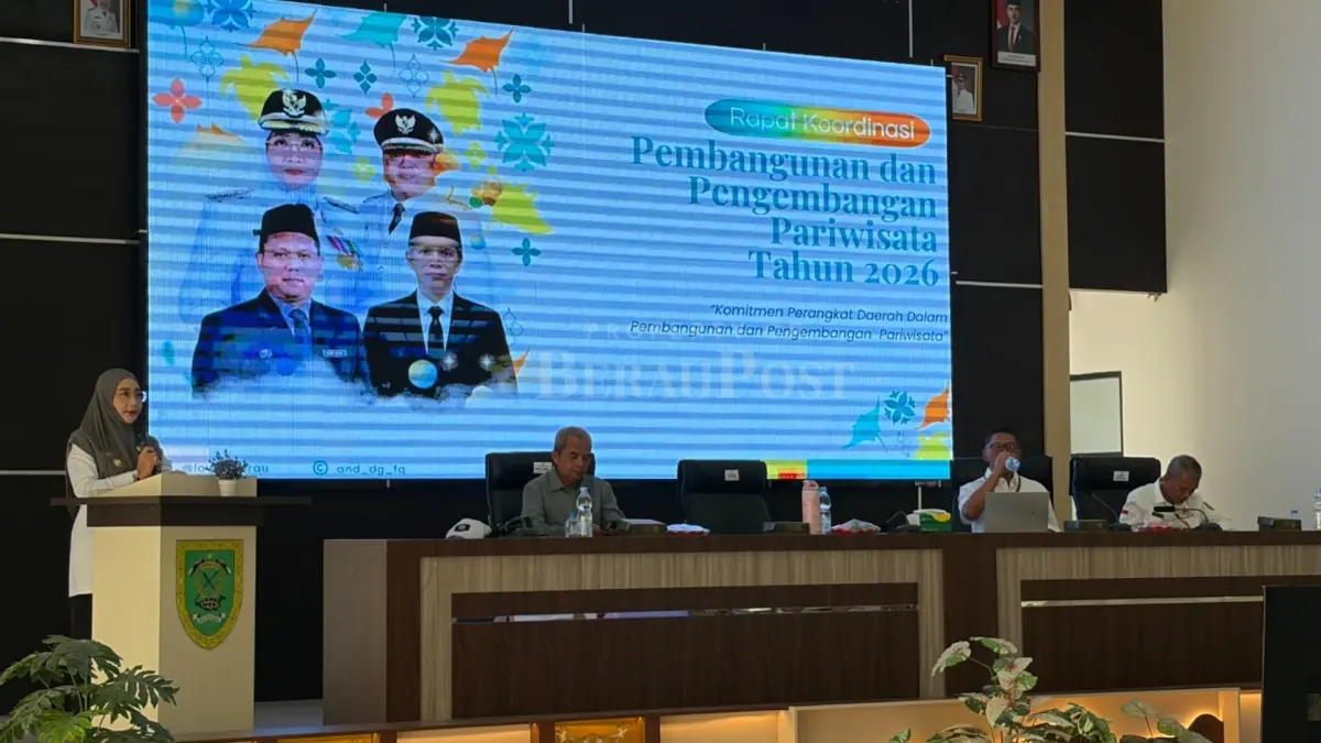 RAKOR PARIWISATA: Pemkab Berau menggelar rapat koordinasi pembangunan dan pengembangan pariwisata 2026 di Bapperida, Rabu (12/8). (IZZA/BP)