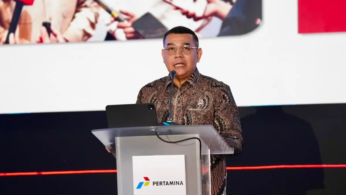 SINERGI KETAHANAN ENERGI: Wamen ATR/Waka BPN, Ossy Dermawan, memaparkan empat instrumen pertanahan dan tata ruang untuk mendukung Pertamina dalam mewujudkan ketahanan energi nasional pada acara Sinergi Ketahanan Energi Nusantara di Yogyakarta.