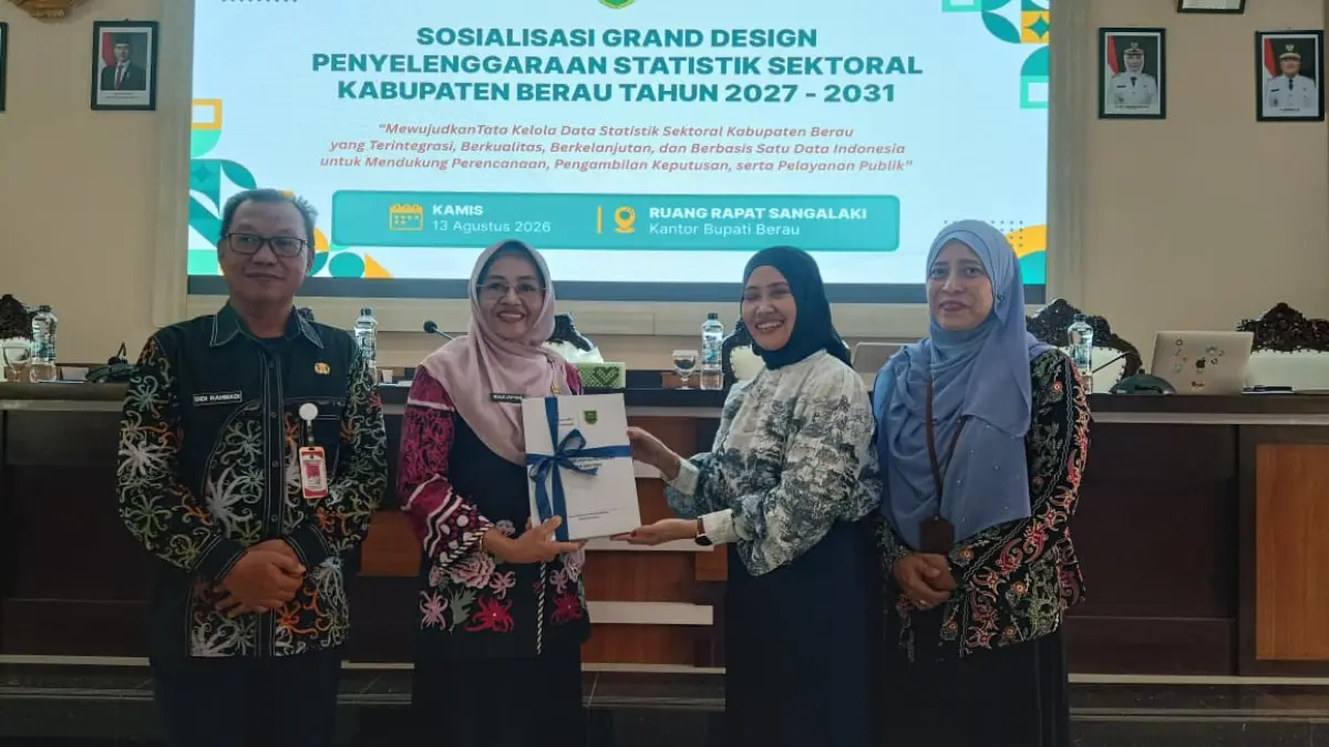 SUSUN GRAND DESIGN: Pemkab Berau memperkuat pengelolaan data melalui Grand Design Penyelenggaraan Statistik Sektoral, Kamis (13/8). (IZZA/BP)