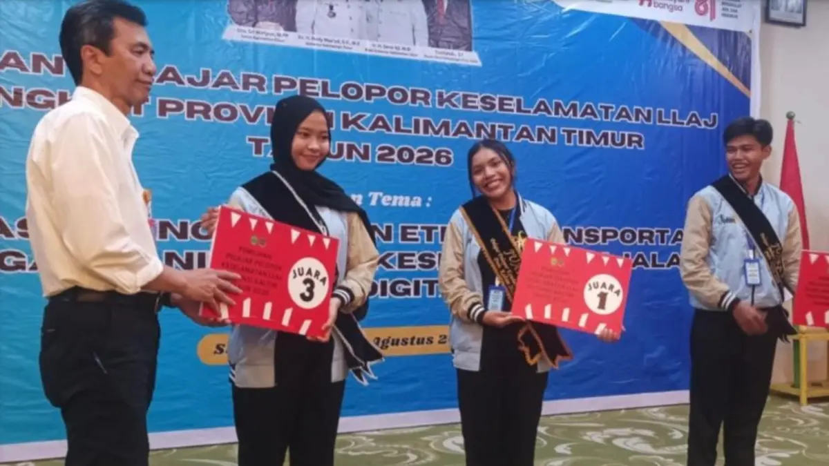 PRESTASI: Debora Irene Winner Silitonga, pelajar SMAN 1 Berau meraih Juara 1 Pelajar Pelopor Keselamatan LLAJ Kaltim 2026. (DISHUB UNTUK BERAU POST)
