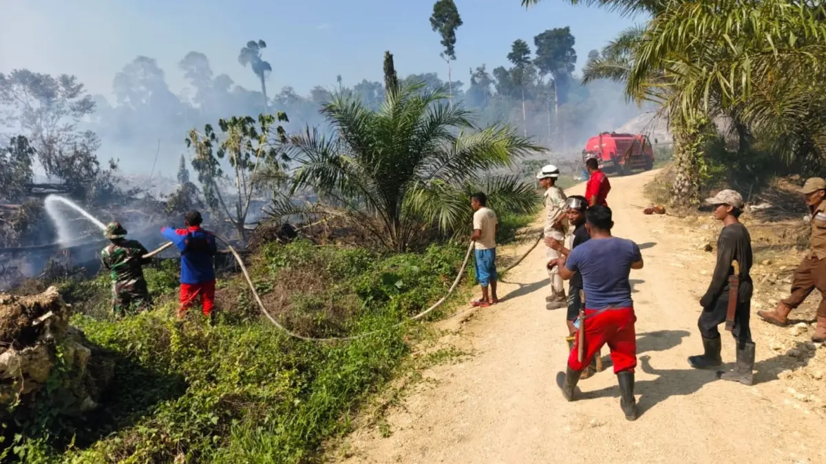 PEMADAMAN: Tim gabungan saat melakukan pemadaman Karhutla yang terjadi di beberapa titik yang ada di Kabupaten Berau. (DISDAMKARMAT BERAU UNTUK BERAU POST)