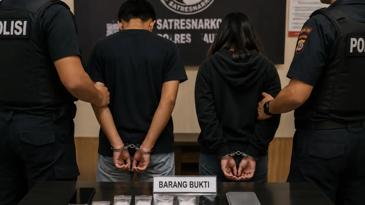 DIAMANKAN: Kedua pasangan di Tanjung Redeb diamankan polisi usai memiliki barang terlarang berupa sabu-sabu. (ILUSTRASI)