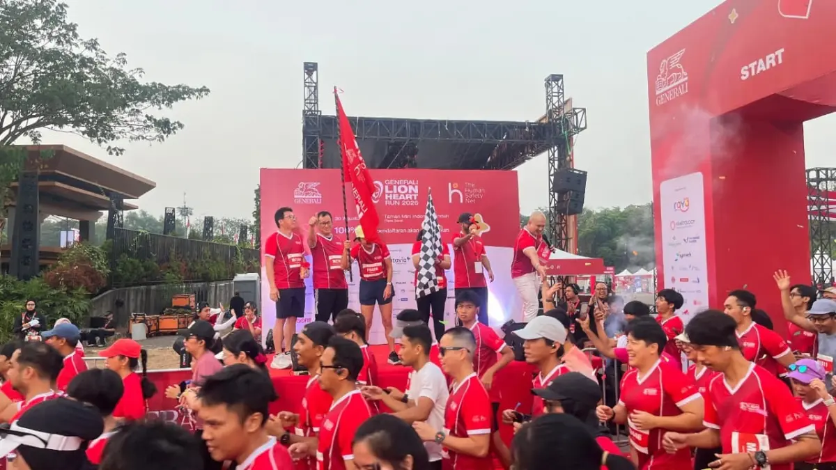 CHARITY RUN: Ribuan pelari mengikuti gelaran Generali Lion Heart 2026 di Taman Mini Indonesia Indah (30/8). 