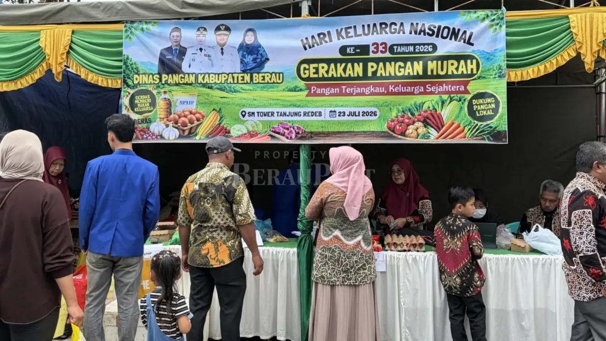STABILKAN HARGA: Dinas Pangan Berau kembali melaksanakan Gerakan Pangan Murah dengan menyediakan sejumlah komoditas pangan. (IZZA/BP)
