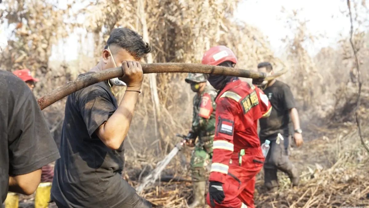KONSISTEN DUKUNG: PT Berau Coal terus memperkuat konsistensi dukungan terhadap penanganan karhutla di Kabupaten Berau. (SENO/BP)