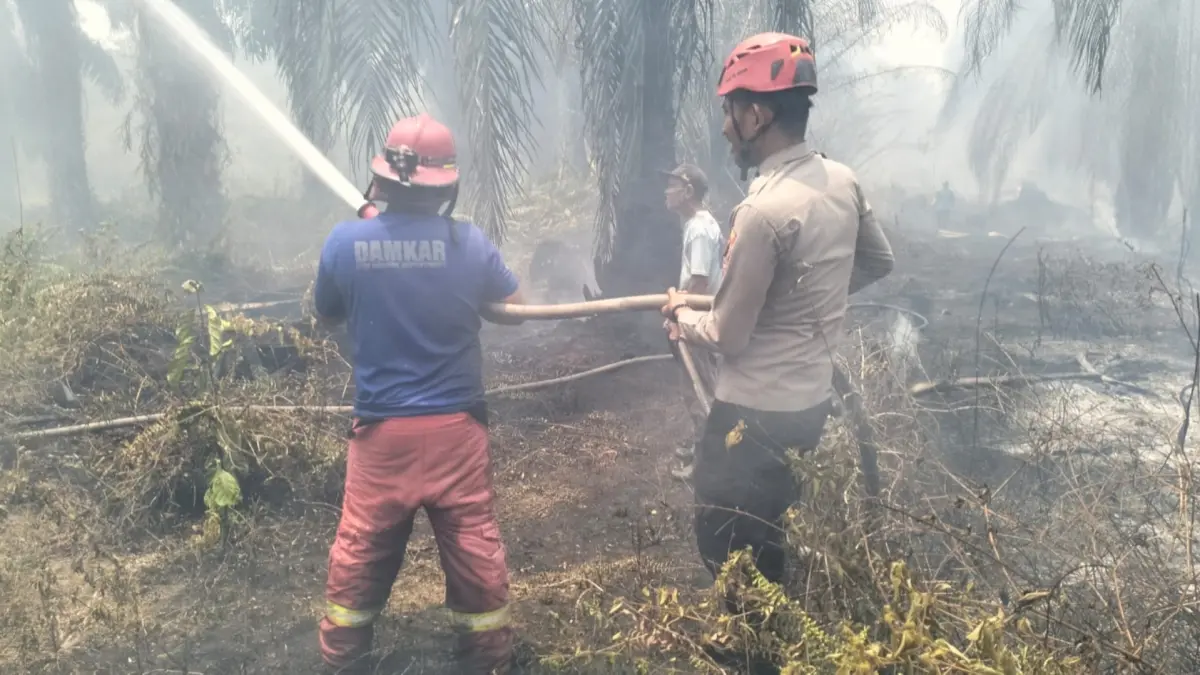 PENANGANAN: Tim gabungan saat mLelakukan penanganan Karhutla di beberapa titik panas yang ada di Berau. (ARTA KUSUMA YUNANDA/BP)