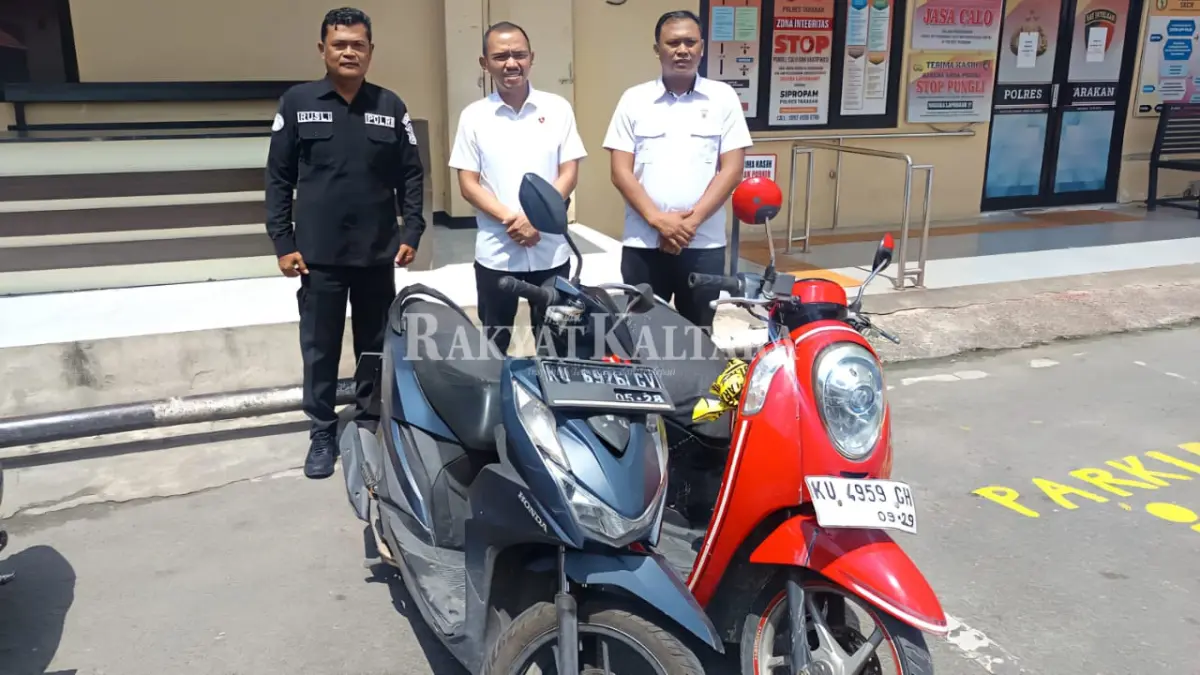 CURANMOR: Sepeda motor hasil hasil curian dan milik tersangka diamankan Unit Satreskrim Polres Tarakan, Jumat (2/10). (SEPTIAN ASMADI/HRK)