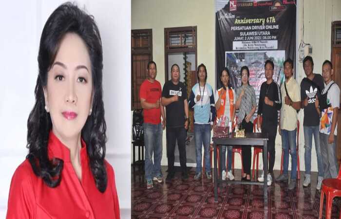 Perayaan HUT ke-6 Persatuan Driver Online (PRO) Sulut di Jalan Krida 4, Malalayang 1 Timur, Kota Manado, Jumat (02/06/23). Novia Lambey (NL) didaulat menjadi dewan pembina PRO Sulut.&nbsp;