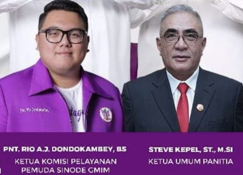 Ketua Pemuda Sinode GMI Rio Dondokambey dan Ketua Umum Panitia Steve Kepel