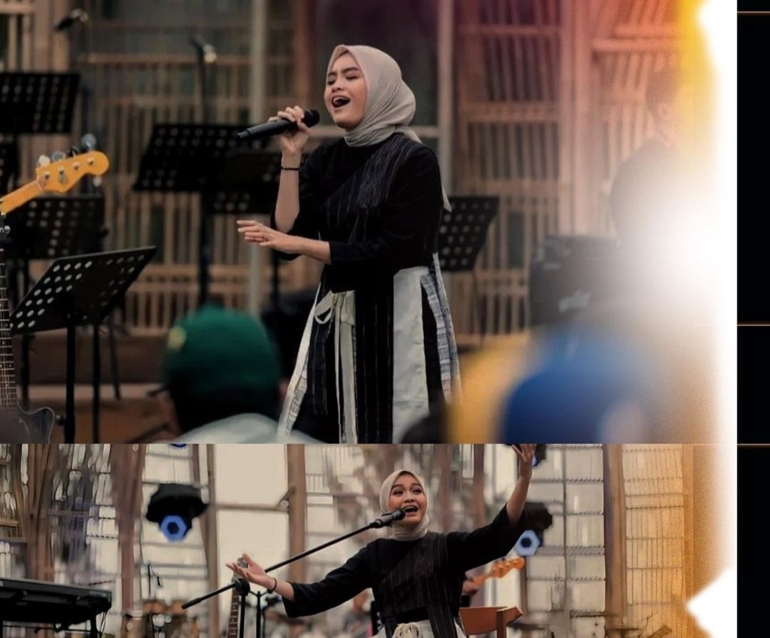 Salma Salsabil saat tampil di Jazz Gunung Bromo 2023