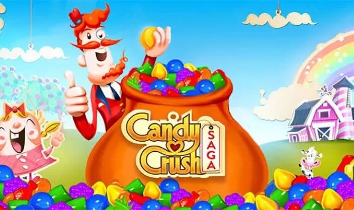 Tampilan game Candy Crush Saga.
