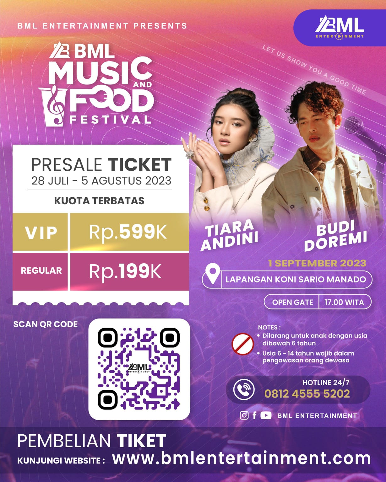 konser megah yang nantinya menghadirkan dua bintang muda ternama Tanah Air, yaitu Budi Doremi dan Tiara Andini.
