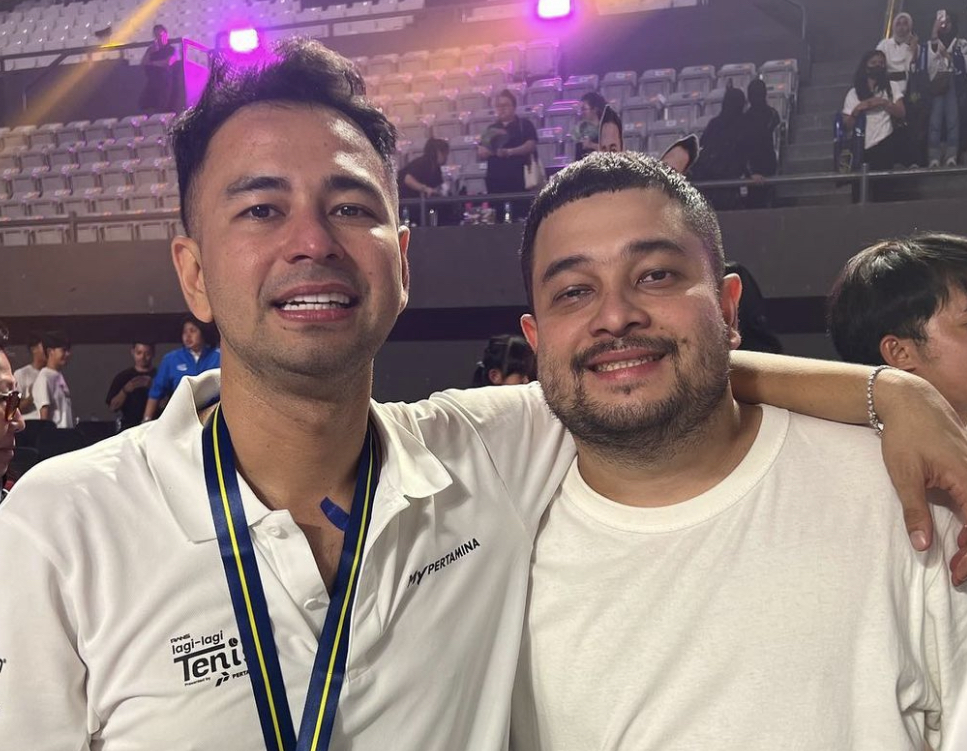 Raffi Ahmad dan pemilik Brand Fesyen Erigo, Muhammad Sadad.