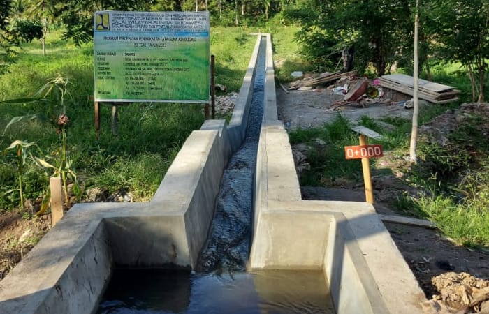 Salah satu pembangunan saluran irigasi tersier kegiatan P3-TGAI yang dilaksanakan di Desa Kauneran, Kecamatan Sonder Kab Minahasa.