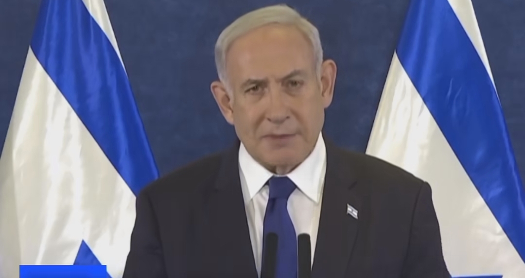 PM Israel  Benjamin Netanyahu menyampaikan pidato kepada bangsanya setelah serangan teroris Hamas