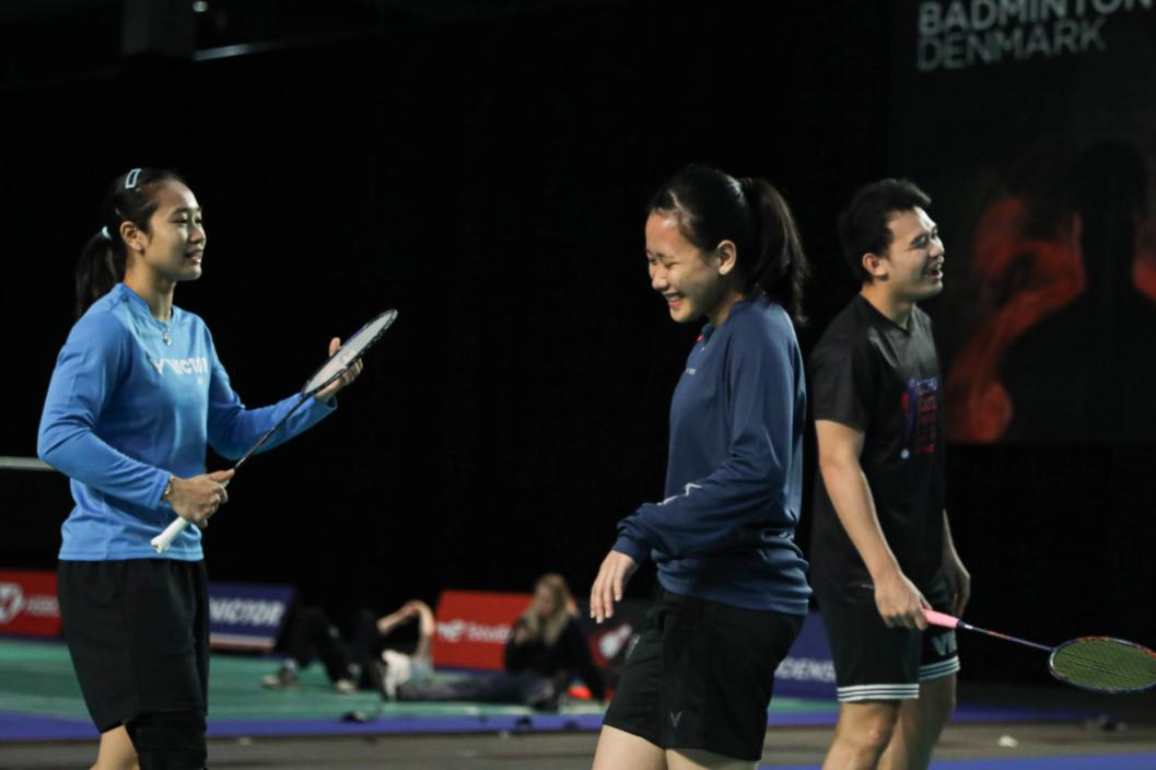 Sesi latihan tim Indonesia menjelang Denmark Open 2023.