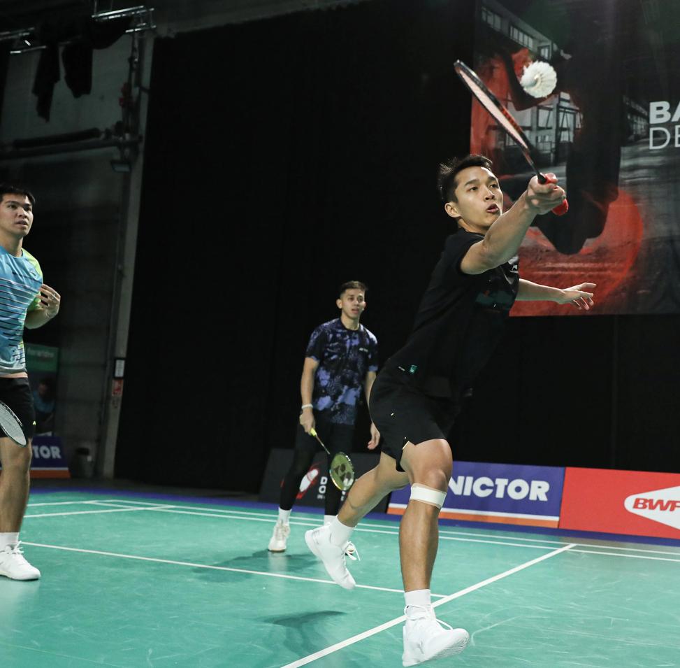 Sesi latihan tim Indonesia menjelang Denmark Open 2023.