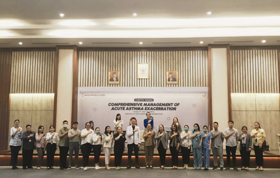 Seminar ilmiah bertajuk Comprehensive Management of Acute Asthma Exacerbation digelar di Auditorium Lt 6 Sentra Medika Hospital Minahasa Utara (Minut), Selasa (17/10/2023).