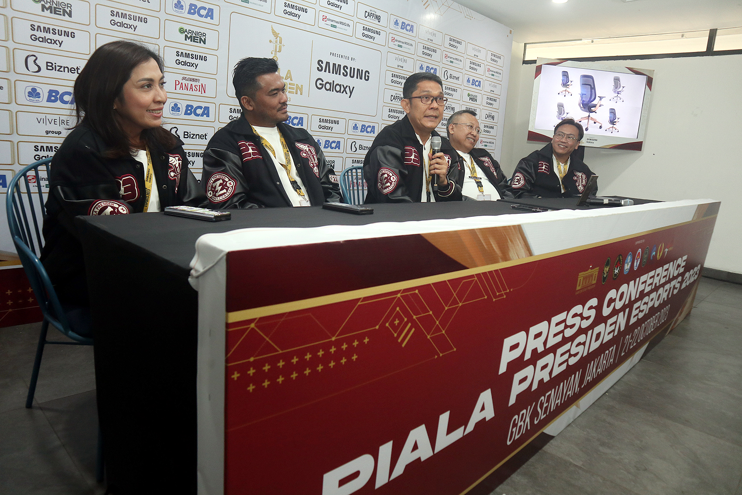 Press Conference Opening Ceremony Main Event Piala Presiden Esport 2023 yang diadakan di Tennis Indoor Senayan, Jakarta pada Sabtu (21/10). (Istimewa)