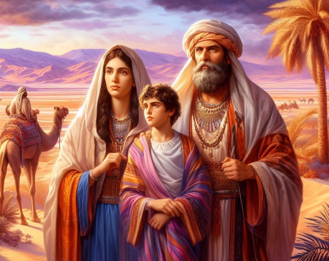 Abraham bersama Hagar dan anak mereka Ismael