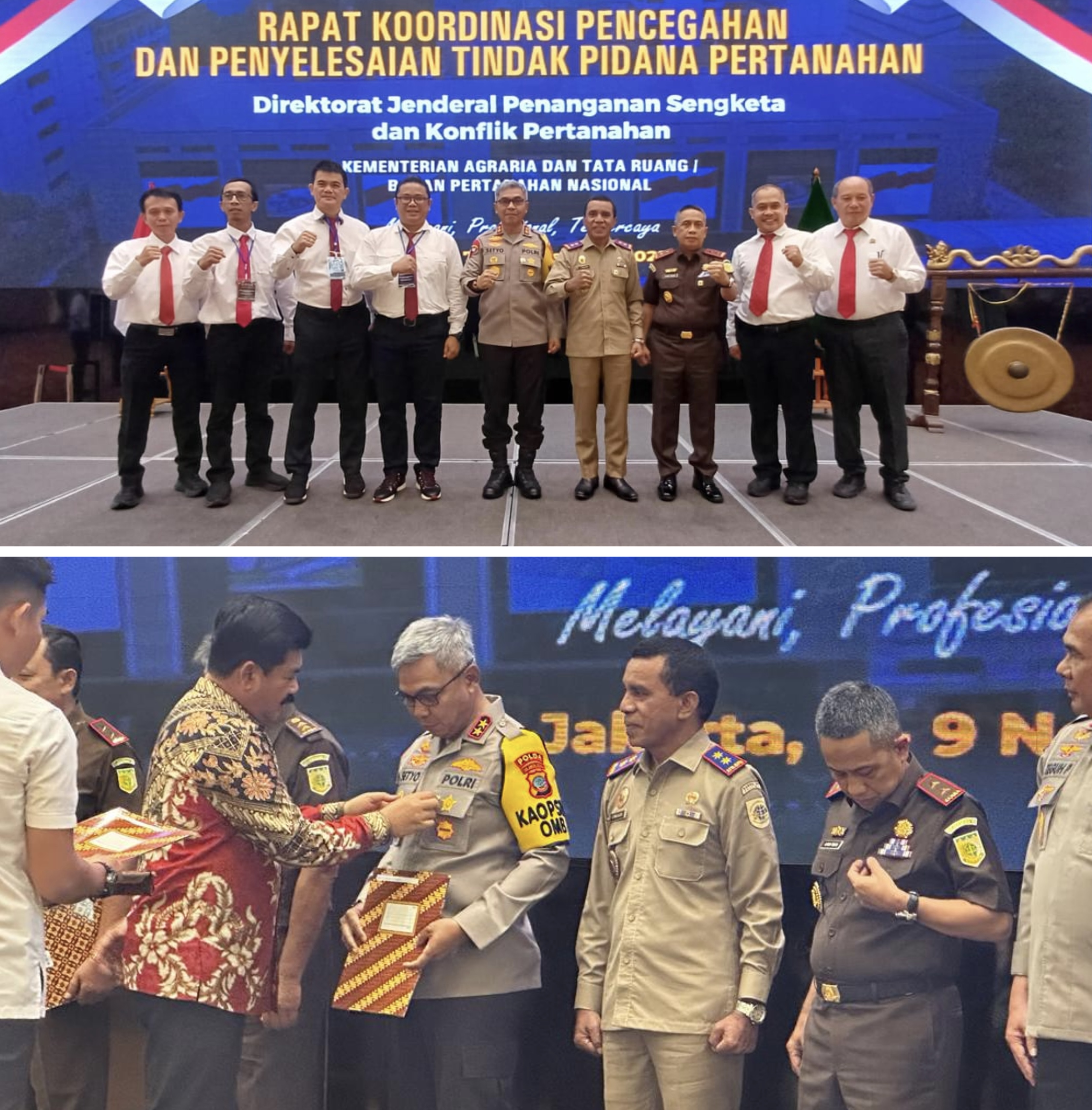 Kapolda Sulut Irjen Pol Setyo Budiyanto didampingi Dirreskrimum Polda Sulut Kombes Pol Gani Siahaan dan sejumlah penyidik, di sela kegiatan bersama Kementerian Pertanahan
