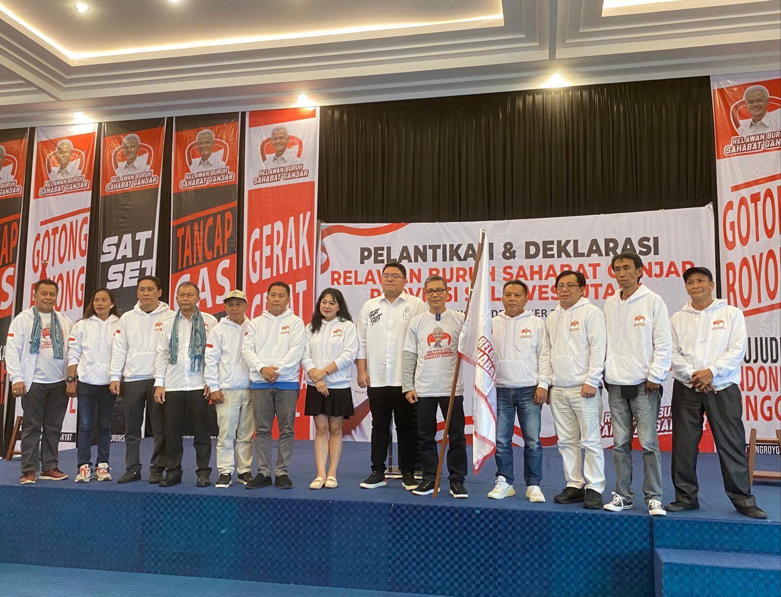 Deklarasi Relawan Buruh Sahabat Ganjar yang dihadiri Rio Dondokambey, pekan lalu.