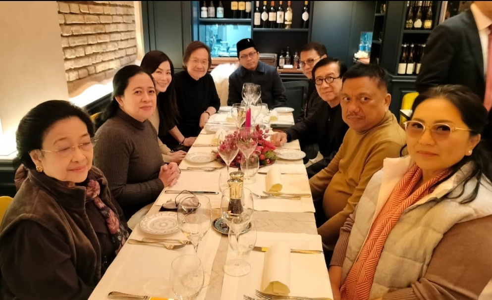 Megawati Soekarnoputri dan rombongan di Roma, kemarin.