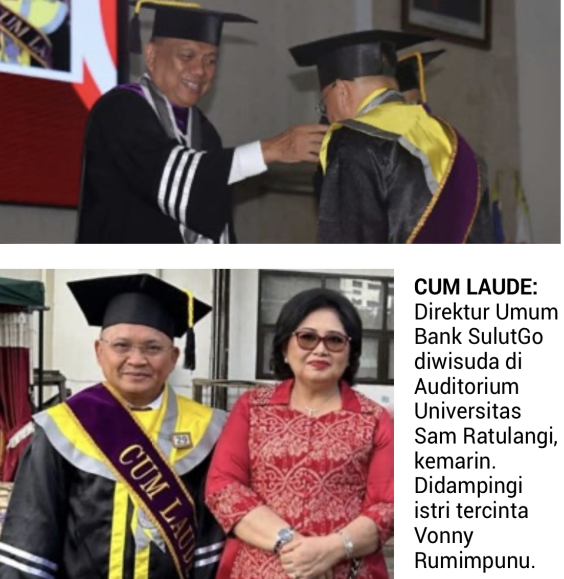 Diwisuda S2 Manajemen Bareng Putra Gubernur Sulut, Dirum BSG Joubert ...