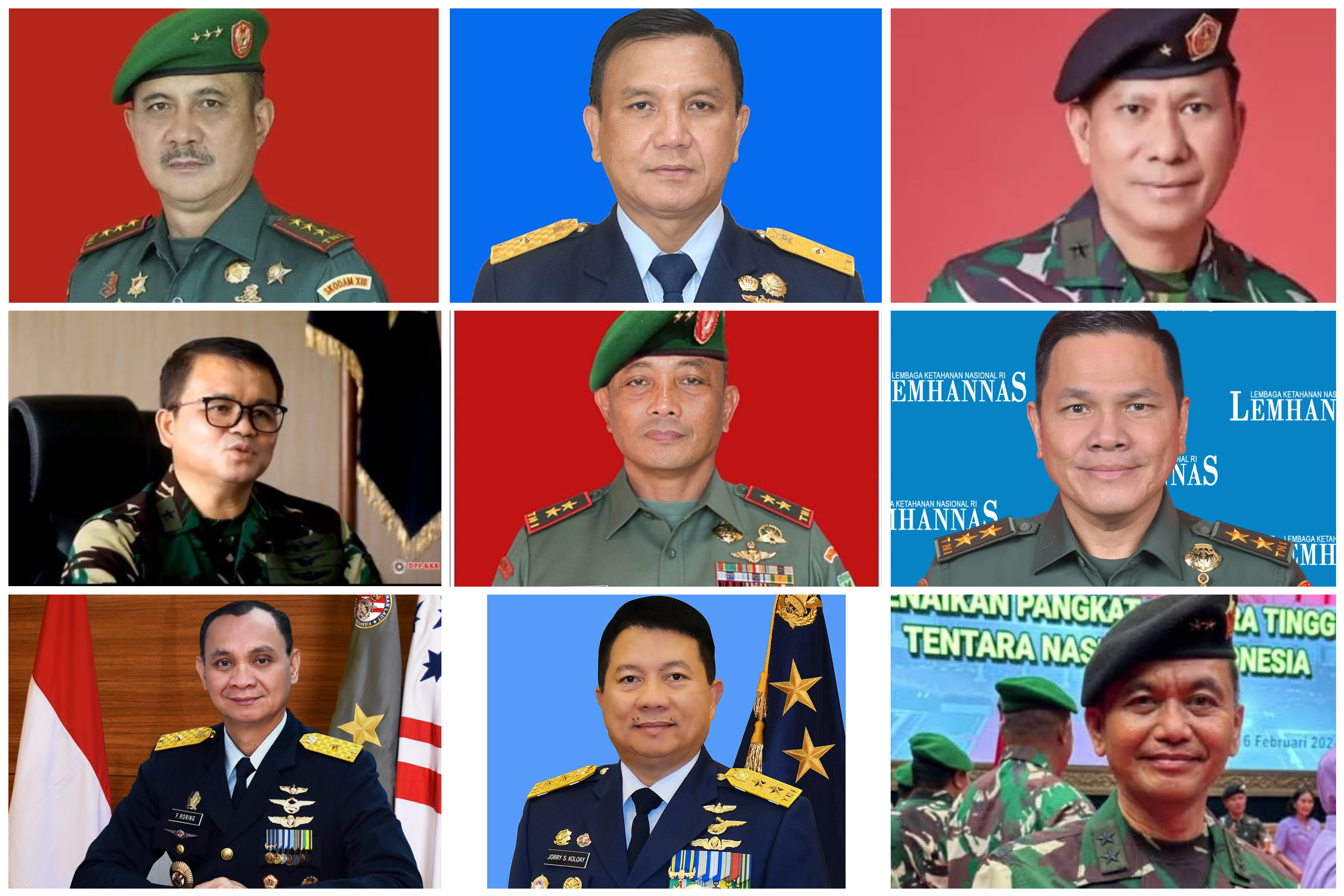 Atas Kiri-Kanan: Denny Tuejeh, Hesly Paat, Dicky Tamara. Tengah Kiri-Kanan: Donald Kasenda, Izak Pangemanan, Rano Tilaar. Bawah Kiri-Kanan: Ferdinand Roring, Jorry Kolay, Arief Damopolii