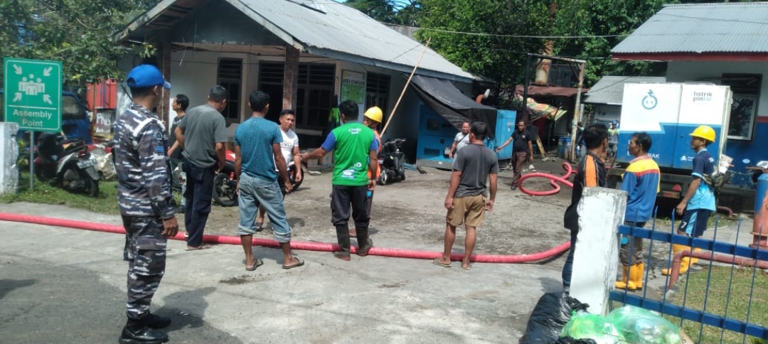 GERAK CEPAT : Berbagai bantuan teknik dan material PLN terus disupport ke Tagulandang, agar masyarakat mendapatkan pelayanan listrik kembali.