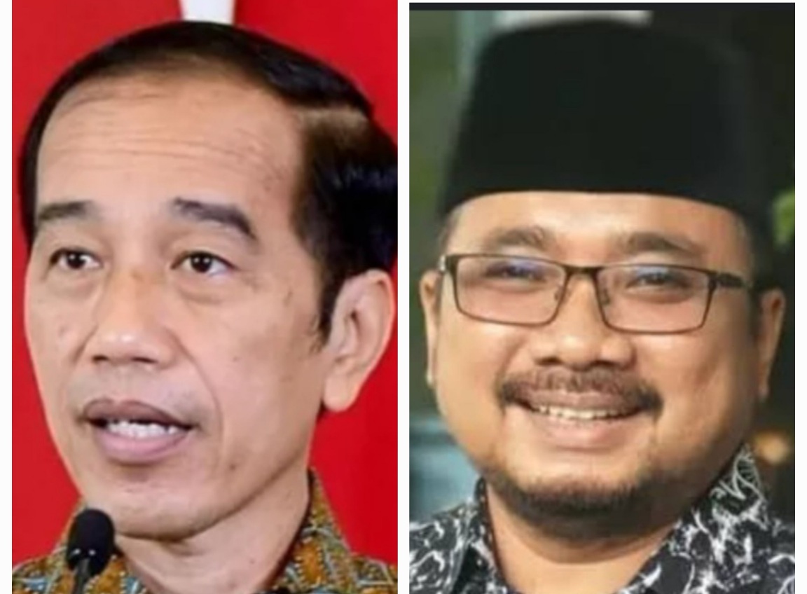 Presiden Joko Widodo dan Menag Yaqut Cholil Qoumas