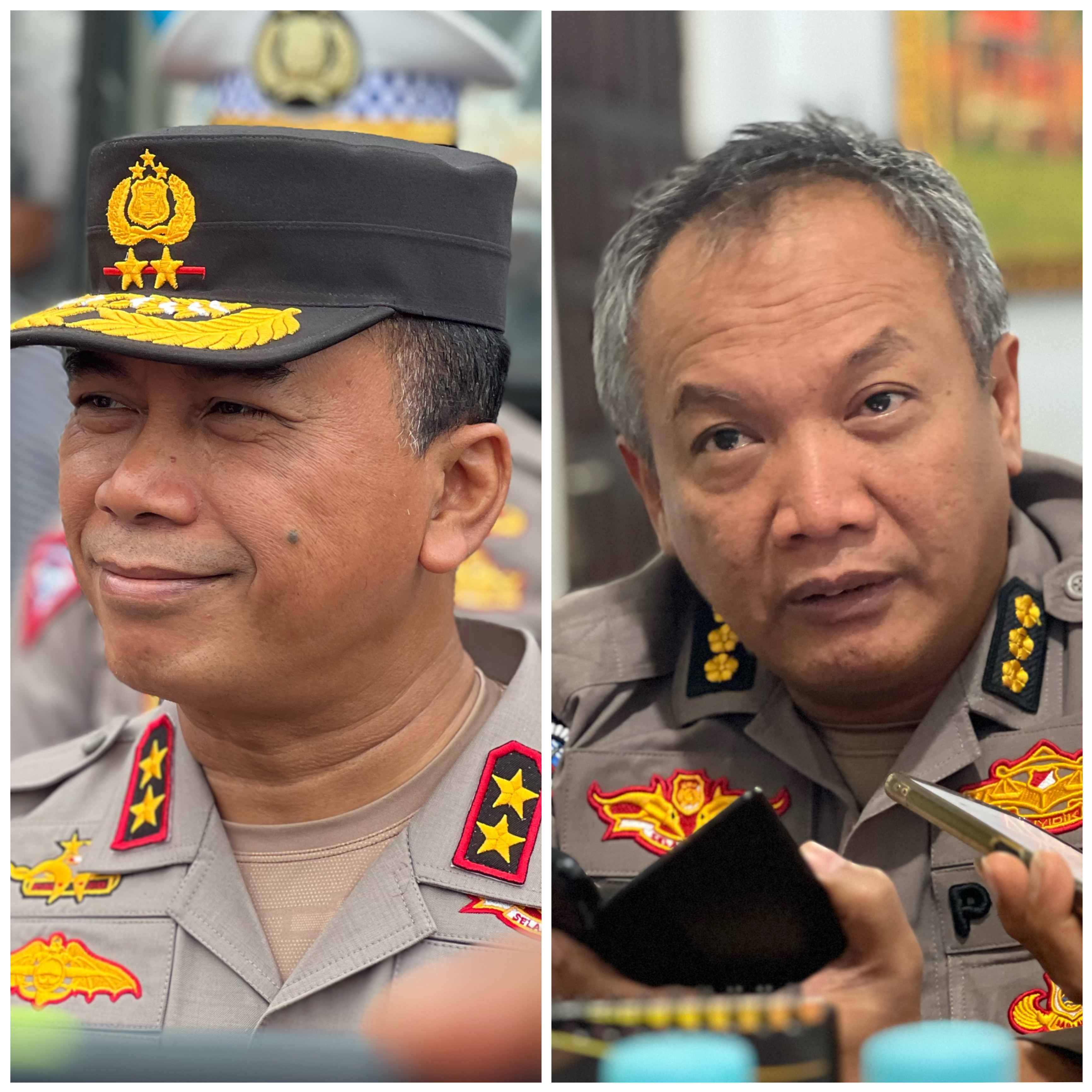 Kapolda Sulut Irjen Pol Yudhiawan (kiri) dan Karo Ops Polda Sulut Kombes Pol Mugi Sekar Jaya