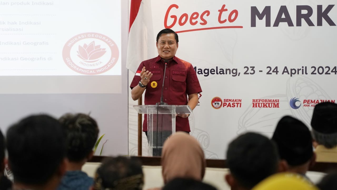 Direktur Merek dan Indikasi Geografis, Kurniaman Telaumbanua membuka rangkaian kegiatan Geographical Indication Goes to Marketplace
