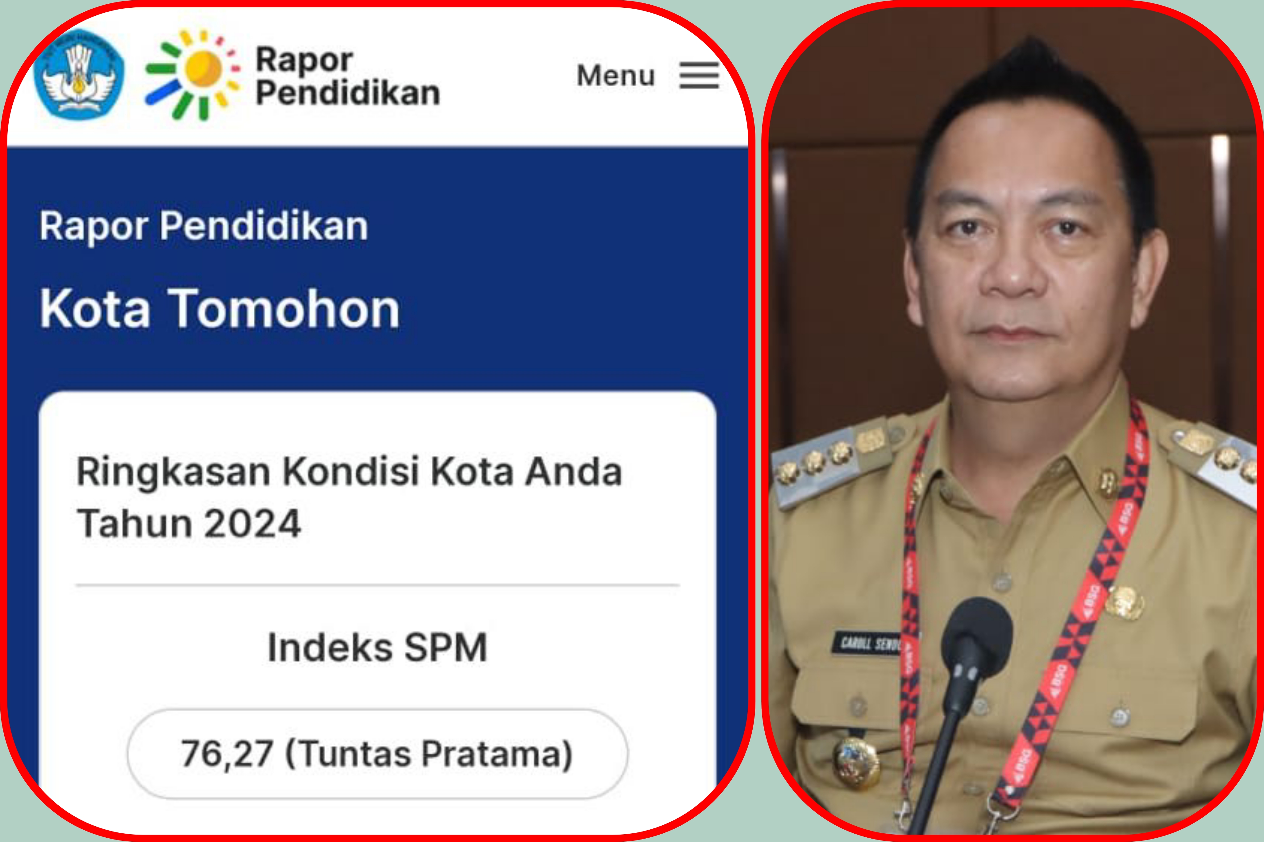 HEBAT: Wali Kota Caroll Senduk SH sukses bawa Tomohon jadi yang terbaik di bidang pendidikan se-Sulut. Dok istimewa