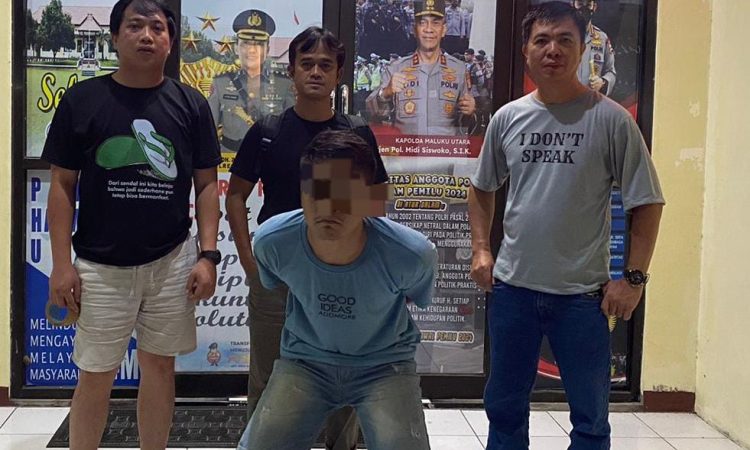 Pelaku berhasil diamankan setelah berusaha melarikan diri ke Maluku Utara