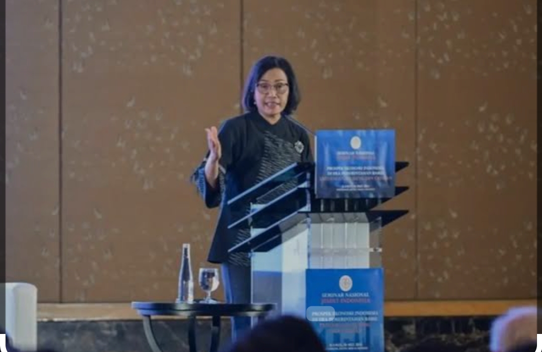 Menteri Keuangan Sri Mulyani saat apresiasi daerah yang bisa kendalikan inflasi