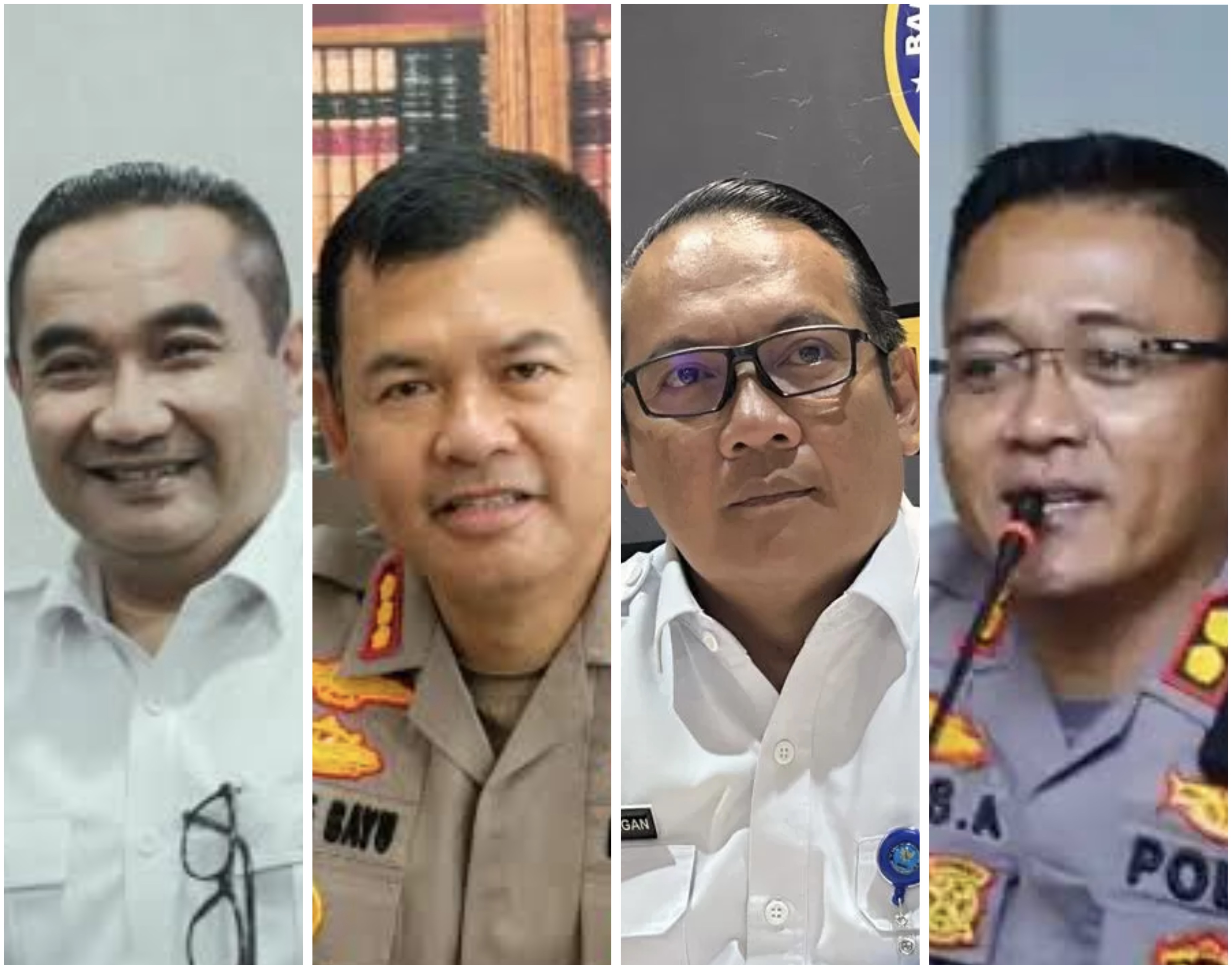 Kiri-kanan: Irjen Pol Hilman, Kombes Pol Satake Bayu, Brigjen Pol Hisar Siallagan, AKBP Areis Aminnullah