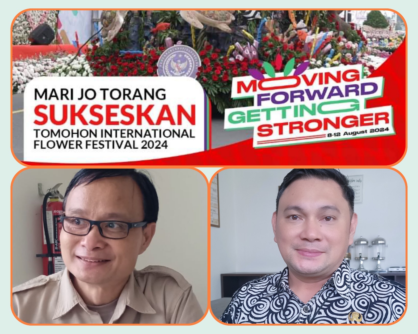 Ketun DPP IHSA H Alvy Pongoh (kiri) dan Kepala Dispar Tomohon Judhistira Siwu, insert flyer TIFF 2024. Dok istimewa