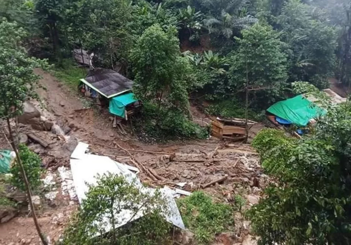 Lokasi longsor tambang Suwawa Timur Kabupaten Bone bolango Gorontalo.