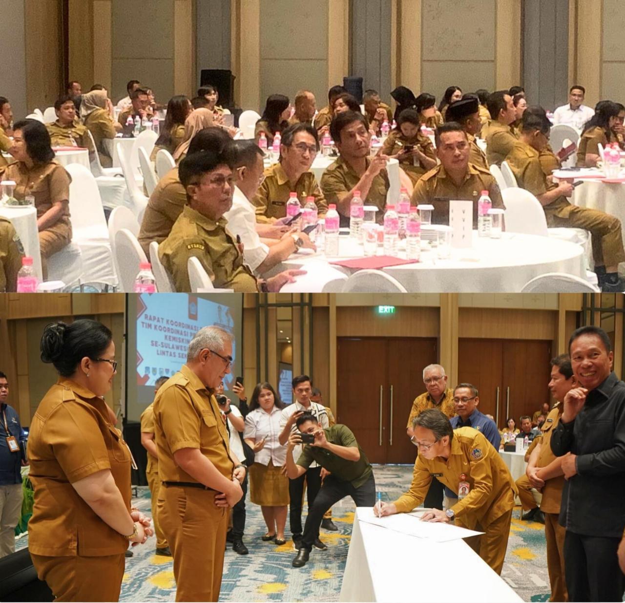 Pj Bupati Sitaro Joi E B Oroh menghadiri Rakorev TKPKD se-Sulut bersama Lintas Sektor tahun 2024.