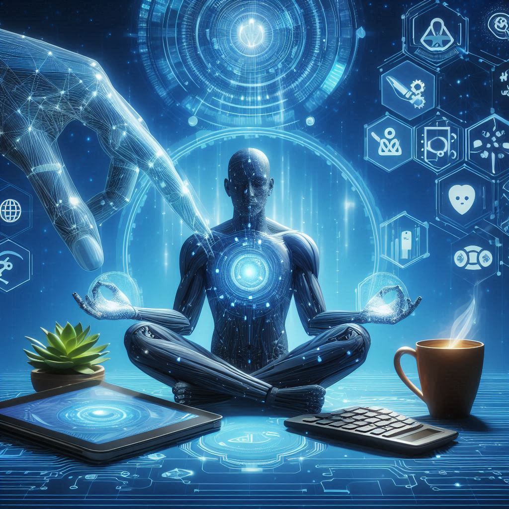 Ilustrasi Mengoptimalkan Teknologi untuk Mindfulness dan Kesejahteraan Mental.