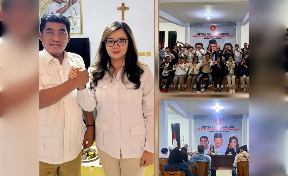 SIAP MENANGKAN: Jajaran Pengurus DPC Gerindra Tomohon, saat menggelar rapat bersama memutuskan solid mengawal pencalonan YSK sebagai gubernur Sulut. Dok istimewa
